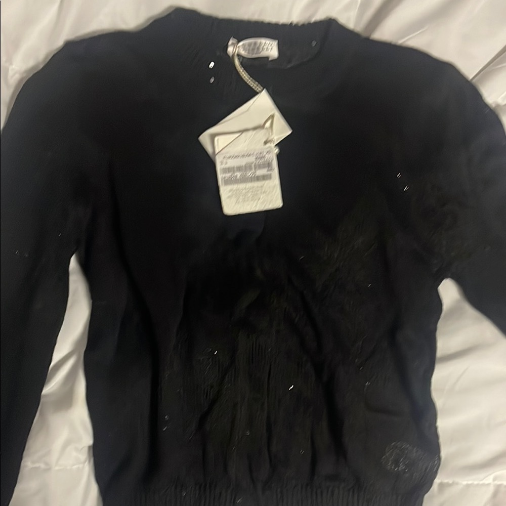 Brunello Cucinelli Black Knit Crew Neck Sweater